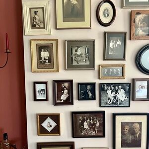 Vintage Custom Framed Black and White Photo Portraits - Collection of 35